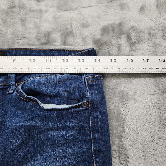 Simple Society Jeans Womens 5/27 Blue Distressed Ripped Mid Rise Skinny Stretch - Picture 11 of 15